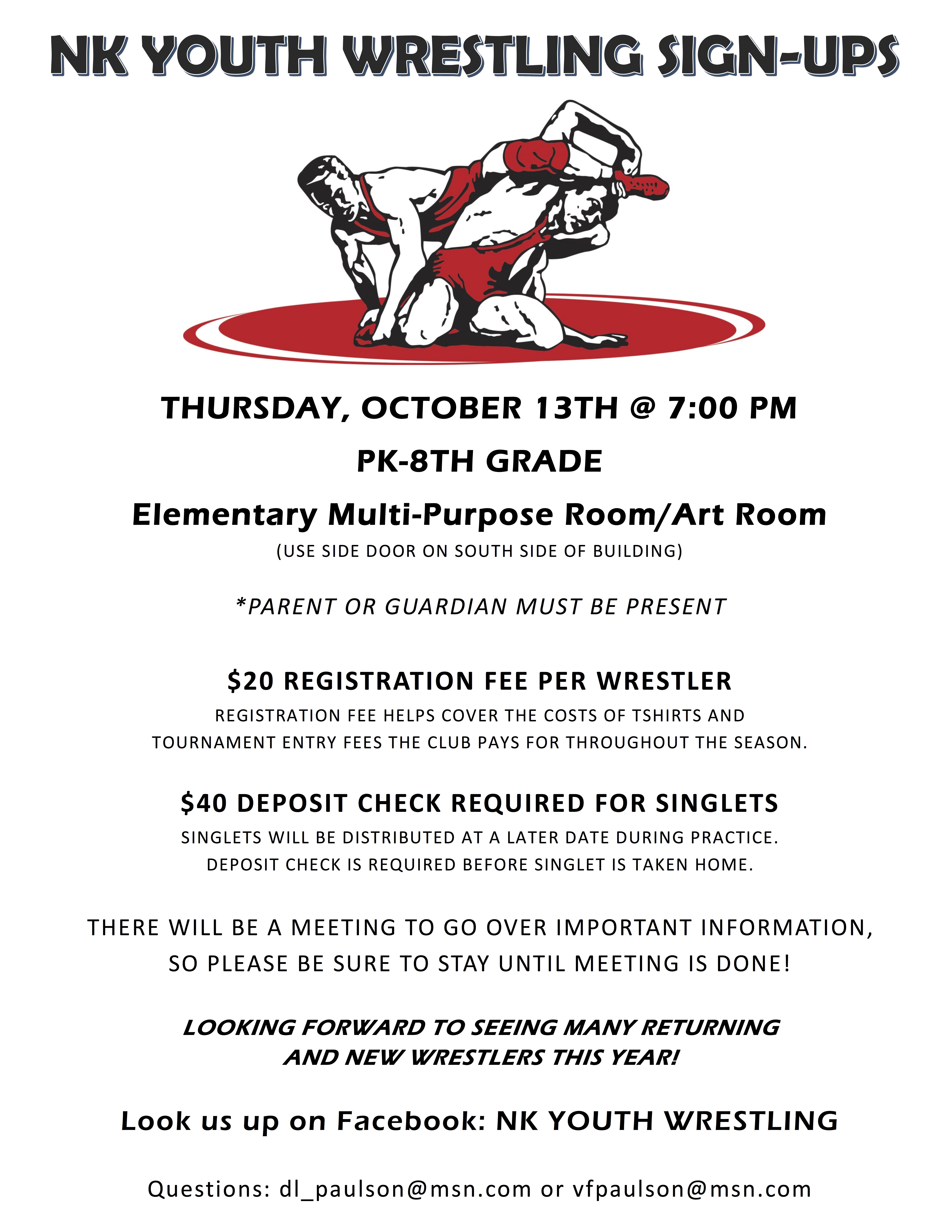 northwood kensett nk youth wrestling sign ups youth wrestling flyers